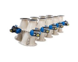 300 NB Diverter valves with pneumatic actuators & internal epoxy coating